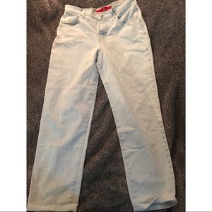 Glorida Vanderbilt cropped high-waisted jeans